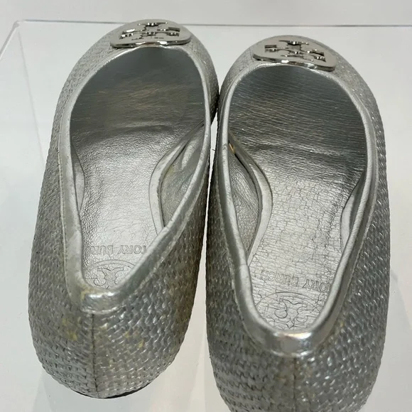 SILVER TORY BURCH BALLET FLATS - Picture 3 of 5